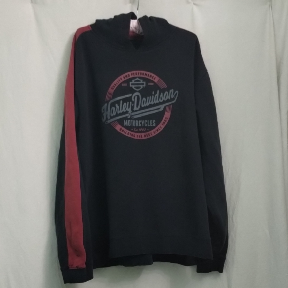 Harley-Davidson Black and Red Men's Hoodie